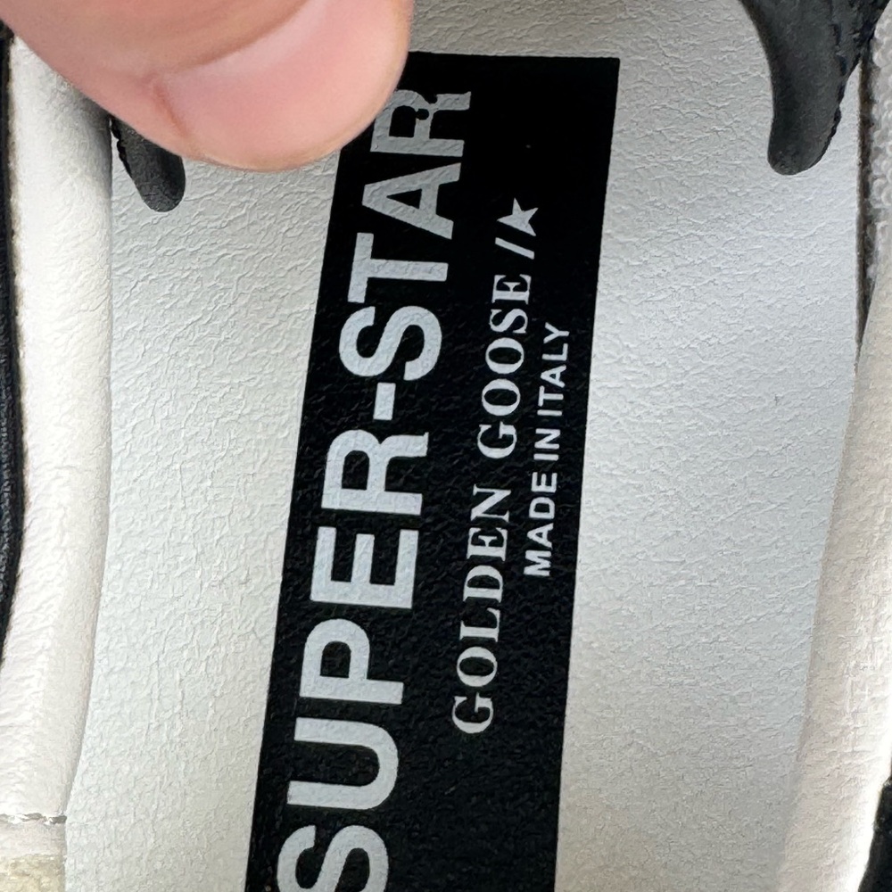 NWOT Limited Edition Golden Goose Black Nappa Superstar Glitter Star Shoes SZ 40 - Picture 11 of 16